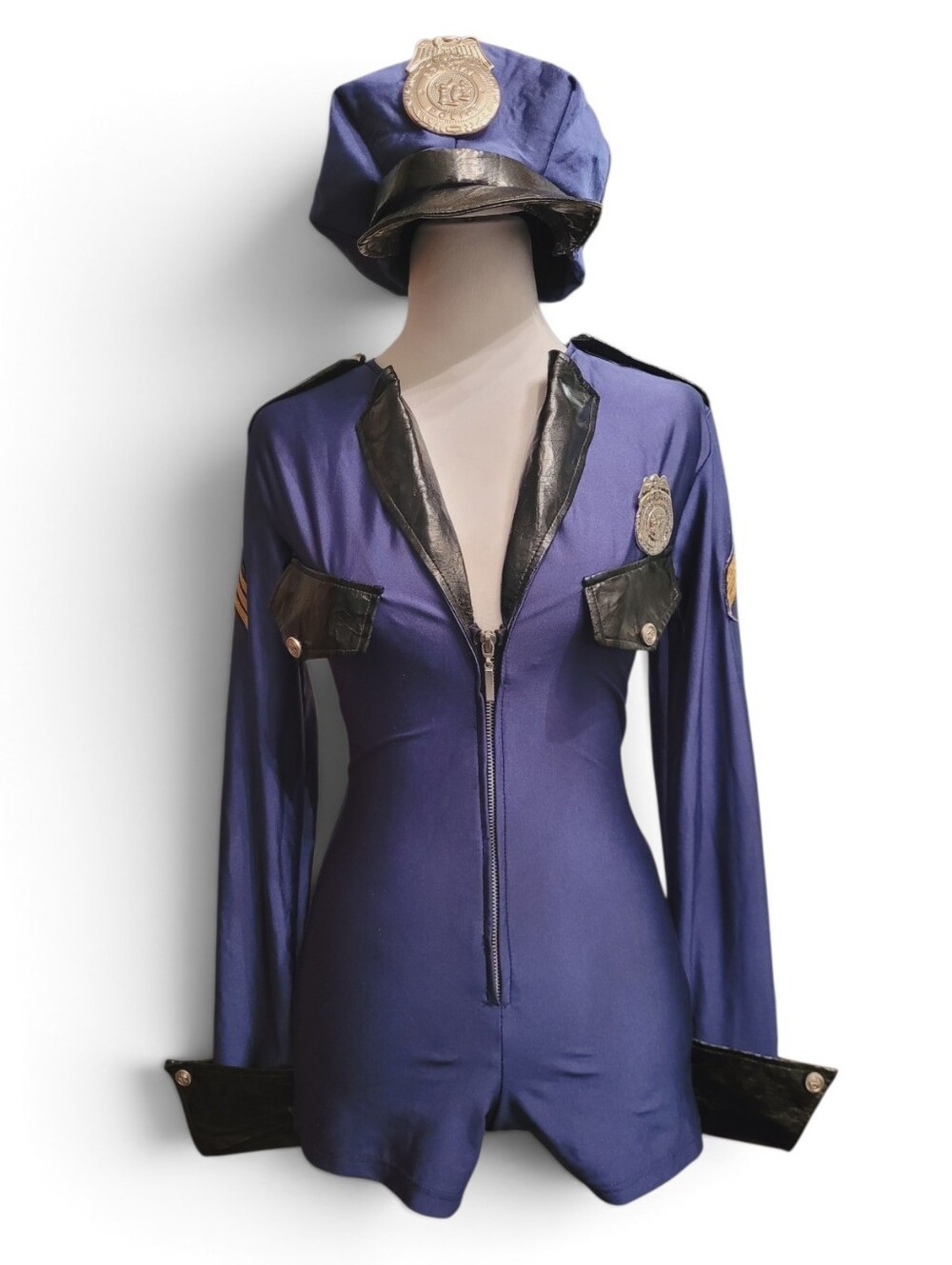 Rubies Costumes Sexy Cop Romper With Cap Navy Blue Halloween XS